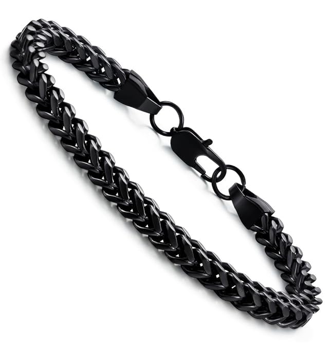 Amaal Bracelet for Men black | Fashion Black Bracelet for Men combo | Chain bracelet for boys | metal Stainless Steel Silver Bracelets for boys Mens bracelet Valentine gifts Stylish Link chains A499 (B0CTXDY23J) Amazon Price History, Amazon Price Tracker