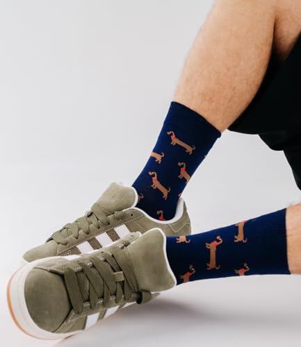 TODO 2Paar Lustige Socken Dackel Motiv, Dackel Socken Herren 42-44