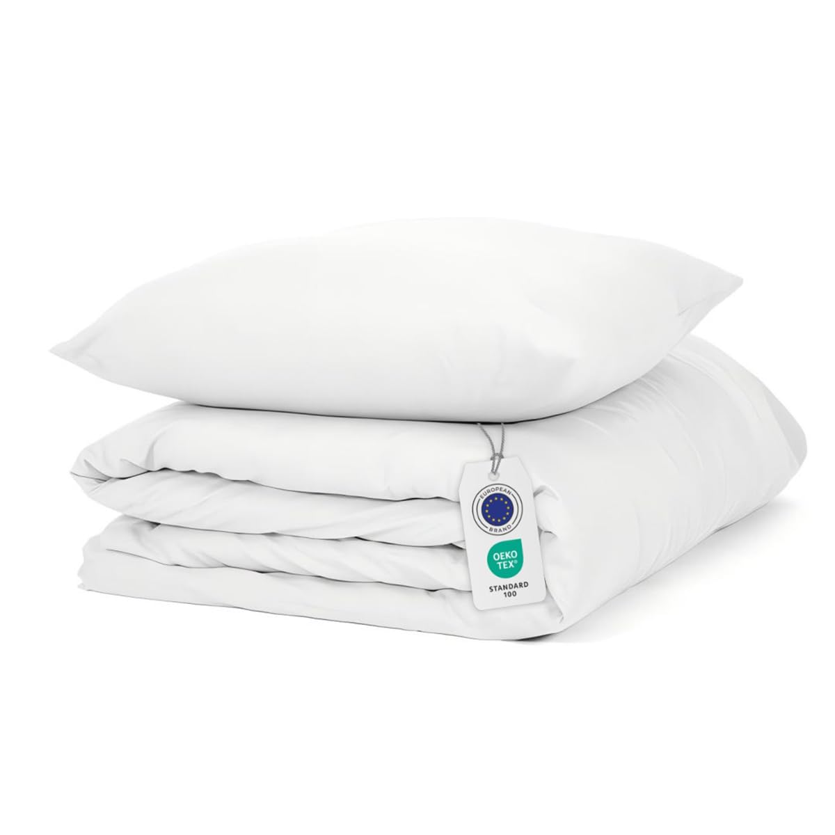 Duvet Cover for 135/150 cm Bed, Breathable Soft Touch 100% Microfibre, Duvet Cover Set 220 x 240 cm and 2 Pillowcases 55 x 55 cm (White)