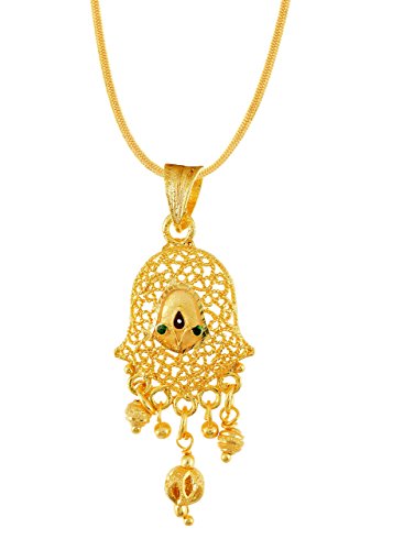 Image of Handicraft Kottage 1gm 22Ct Gold Plated chain with Pandent |latest & Stylish High Gold Plated Celebrity Inspired Gold Chain /Necklace /Jewellery Set /Fashion jewellery for Mens,Womens Girls