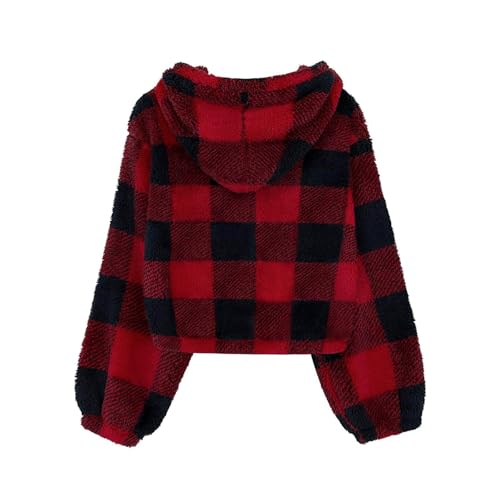 Kids Girl's Fuzzy 𝐇o𝐨dies Warm Loose Button Down Pullover 𝐒𝐡erpa Jacket Top Fall Winter Sweatshirt Outwear3