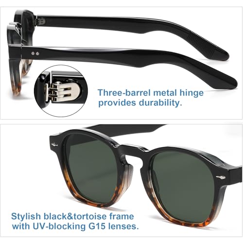 Image of Gleyemor Fashion Sunglasses for Men Women Tortoise Shell Sunglasses Trendy Unisex Style UV400 Protection Shades