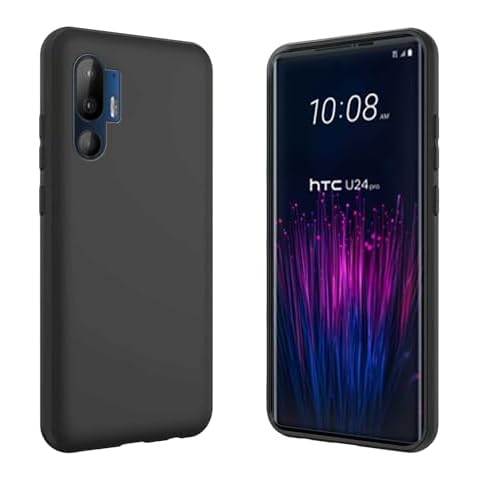 JDXHFF Coque Compatible avec HTC U24 Pro Noir Souple Silicone Étui Bumper Housse TPU Case Cover Black Cover