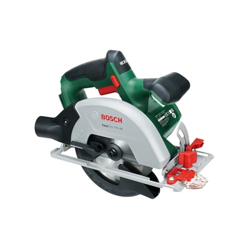 Bosch 18V System Akku-Kreissäge EasyCirc 18V-48 (Schneiden von Holzwerkstoffen bis 48 mm; inkl. Absaugadapter, Parallelanschlag)