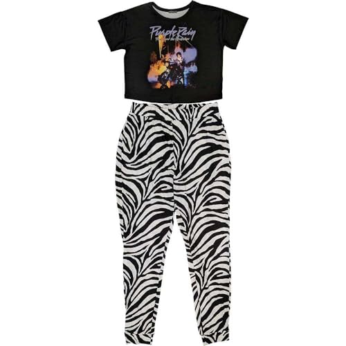 Ensemble pyjama femme Prince Purple Rain au design noir et blanc raffiné
