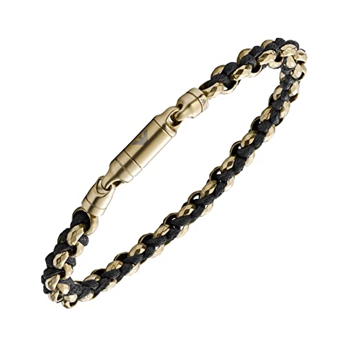 Emporio Armani Men's Antique Gold-Tone Chain-Link Bracelet (Model: Egs2762251) #TOP1
