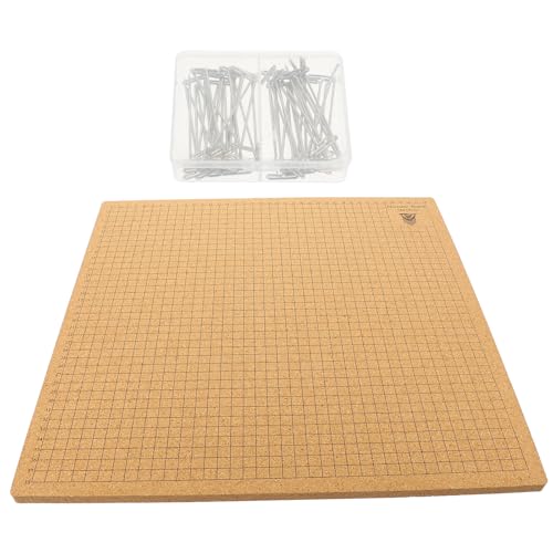 Tablero de corcho para macramé con cuadrícula y alfileres en T para tejer pulseras 2