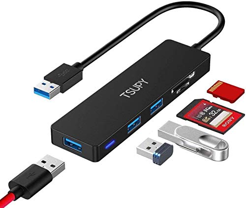 USB 3.0 Hub TSUPY Multi USB HUB, 5 in 1 USB Data Hub with SD Micro SD Card Reader & 3 USB 3.0 Ports Compatible for PC, Laptops,MacBook,Printer,Surface Pro, USB Flash Drives and More