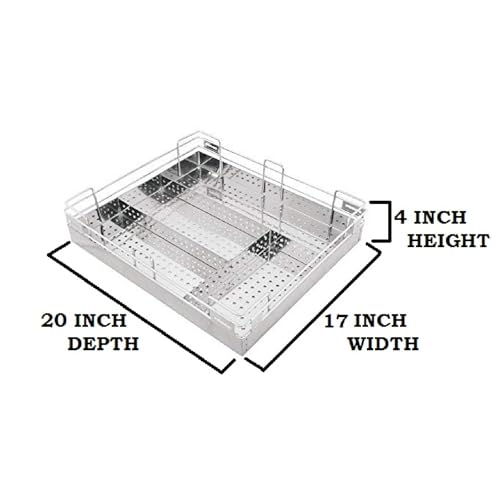 Image of BLOO BASKET 202modular kitchen accessories cabinet, 6-Piece Utensil Organizer,Stainless Steel, Silver (17 Inch Width * 20 Inch Depth, WITH CHANNEL)