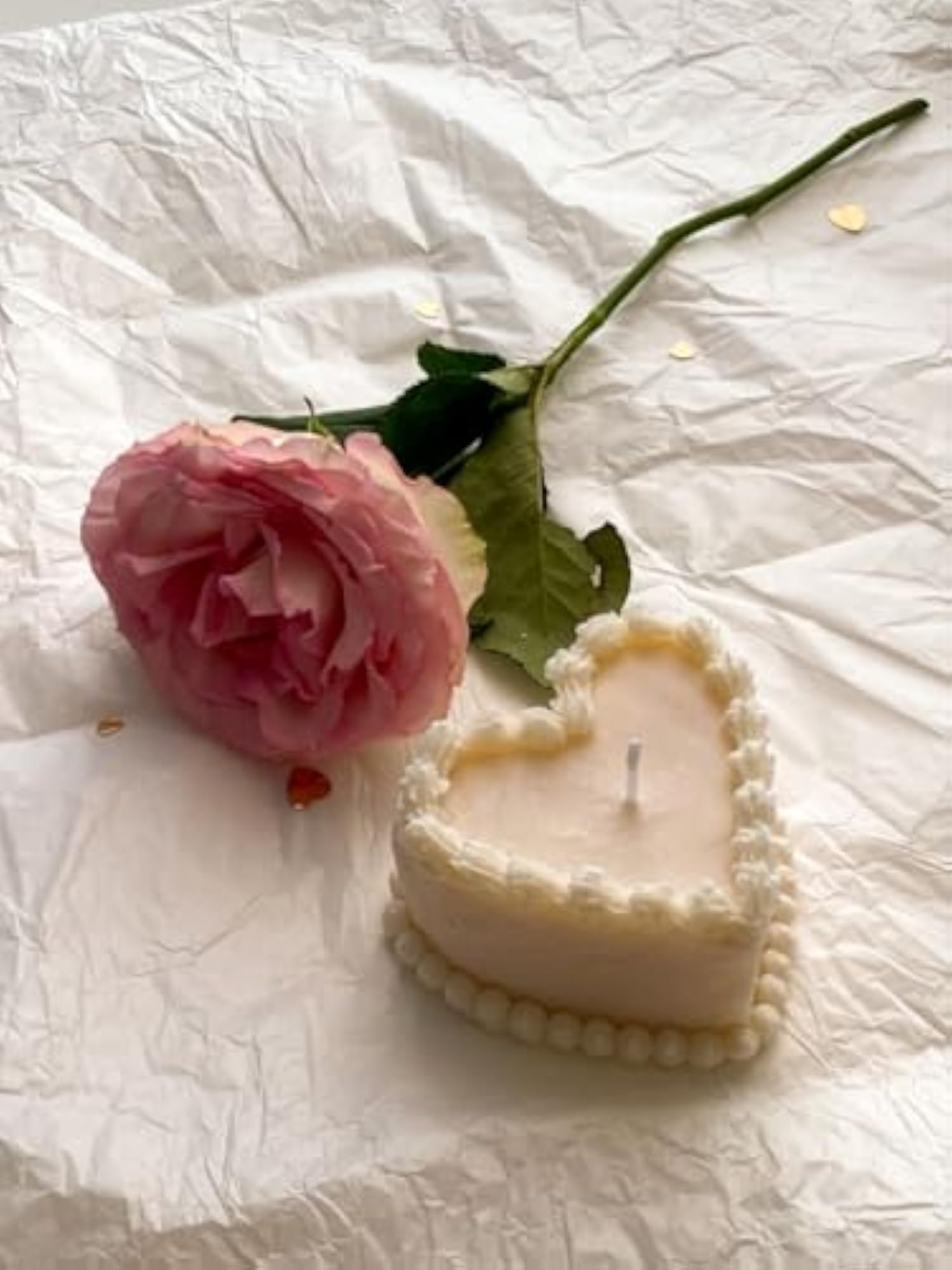 Heart Shape Cake Candle, Aesthetic Dessert Candle