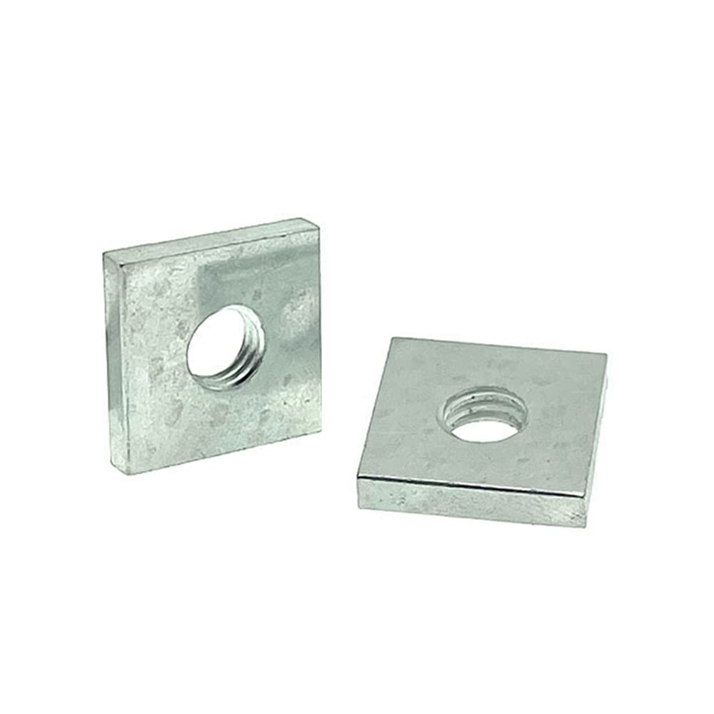 Lot de 25 écrous carrés M6 × 20 × 20 × 4 mm Écrous carrés en acier au carbone galvanisé