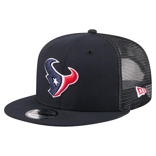 New Era Mens Navy Houston Texans Core Team 9FIFTY Trucker Snapback Hat