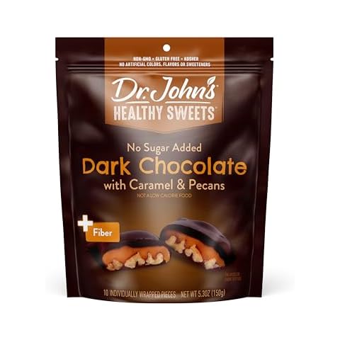 Dr. John's Healthy Sweets Dark Chocolate with Caramel & Pecans, 5.3 oz Cover
