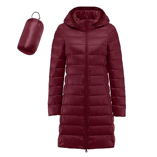 Puffer Jacket Womens Winter Coats Jackets Packable Rain Jacket with Hood Lightweight Waterproof Long Parkas2