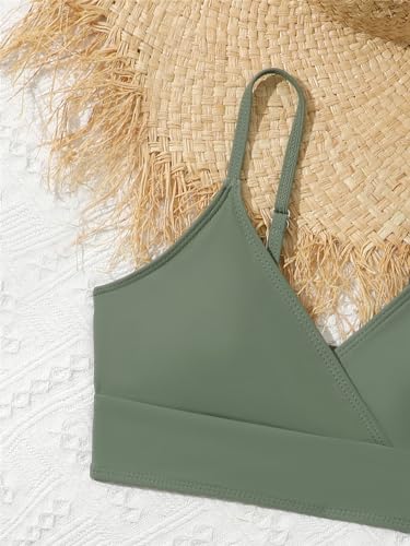 Girl's 3 Piece Bikini High Waist Color Block Swimwear Swimsuits Set with Shorts Bathing Suit2