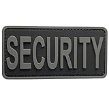uuKen Security Patch PVC Gray with Hook Fastener Back for Hats Caps Bags Backpacks Clothing Vest Jackets (Black and Gray, S 4'x2')