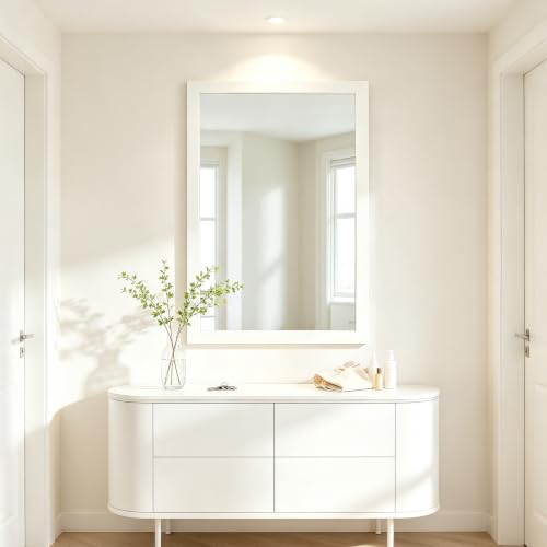 Image of Bathroom Mirror for Over Sink 36x24 Inch Rectangular Wall Mirror, White