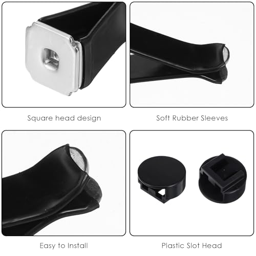 Image of 100 Pcs Metal Car Vent Clips with Round Plastic Slot Head, Air Vent Clips Car Accessories Replacement, Car Air Fresheners Perfume Vent Clips for Most Car, Office, Home (Black, 40x24mm)