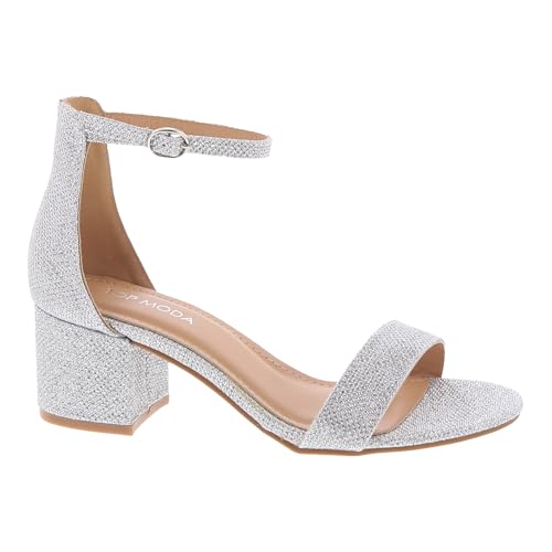 Image of TOP Moda Darcie-1 Ankle Strap Dressy High Heel Sandal, Non-slip Sole, For Wedding, Party, Prom, Evening Wear, or Any Occasion, Sleek Style Block Heel Sandals