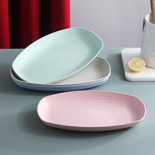 Image of Reusable & Unbreakable Food Tray for Parties, Family Gatherings, and Holidays Dinner Dishes Great for Sushi, Snacks, Cake, Meat & Appetizers, Cake Fruits Salad Cupcake (Pink, Pack of 6)