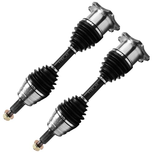 Image of Detroit Axle - 4WD Front 2pc CV Axles for 2001-2010 Chevrolet Silverado 2500HD 3500HD 2001-2006 Silverado 3500 1500HD 1999-2004 Silverado 2500 GMC Sierra Yukon Tahoe K1500 K2500 Suburban K3500