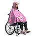 Bailey Bug Adjustable Wheelchair Cape and Attachable Hood - Fleece Lined, Stylish Adult Wheelchair Poncho Designed for Warmth Style and Safety - Youth - Pink with Tulips