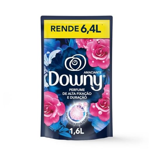 DOWNY Amaciante Concentrado Brisa Intenso 1.6L, Rende 6.4L, Perfume + Intenso