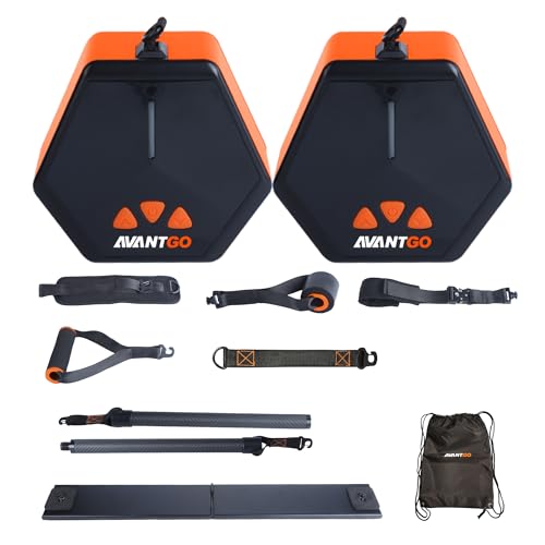 AVANTGO Equipo de fitness para el hogar, máquina de cable de entrenamiento inteligente, resistencia de 7 a 132 libras, entrenador funcional ajustable, 6 modos de entrenamiento, conexión de aplicación