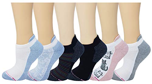 Dr. Motion Women's 6pk Compression Low Cut Anklet Socks (9-11, Assorted #3)