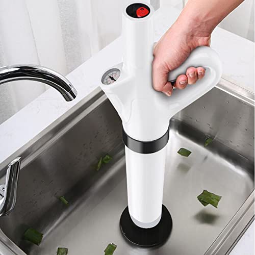 Desatascador de inodoro eléctrico de alta presión con barómetro, desatascador de aire para tuberías obstruidas, aplicable en fregadero, baño y desagüe de piso miniatura 6