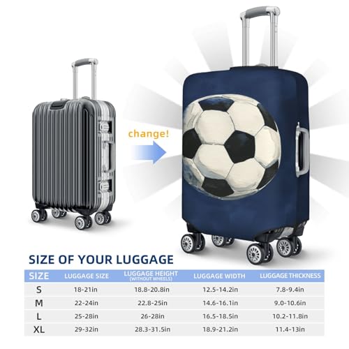 Watercolor Soccer Ball Minimal Modern Elastic Travel Luggage Covers Dustproof Scratch-Resistant Suitcase Protector Fit 22-24 Inch4