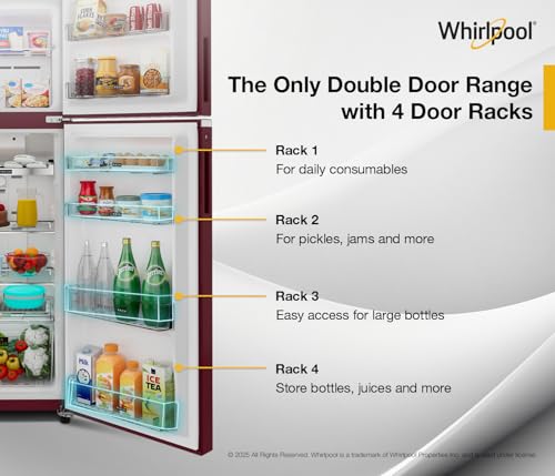 Image of Whirlpool 235 L 2 Star Frost-free inverter Double Door Refrigerator (NEO SP278 PRM WINE ROSE(2S)-Y, 2026 Model)