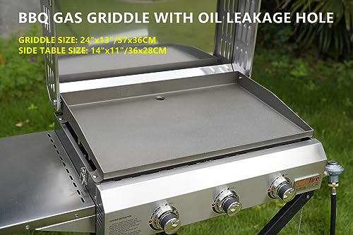 Onlyfire Grills TOP2211-GS310SSB Onlyfire Portable Gas Griddle 3-Burner thumb #3