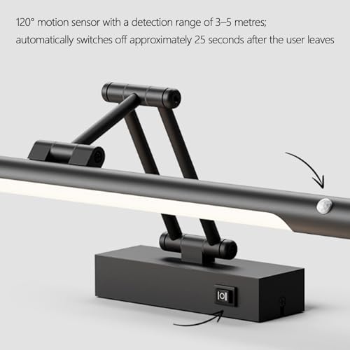 Lámpara de pared LED interior con sensor movimiento de 120° y aplique de baño impermeable 3