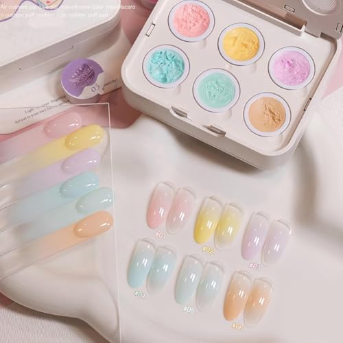 Geles para pintar uñas de 6 ml con colores en degradado y base acolchada para manicura duradera 2