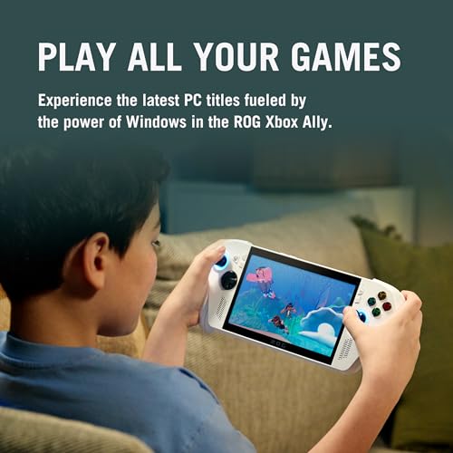 Image of ASUS ROG XBOX Ally (2025), AMD Ryzen Z2 A Processor,16GB RAM, 512GB SSD, 7 inch /17.8cm, FHD, Touchscreen,120Hz, 500 nits, Windows 11 Home, White, 670g, RC73YA-NH010W,AMD Radeon Graphics,Gaming Handheld PC