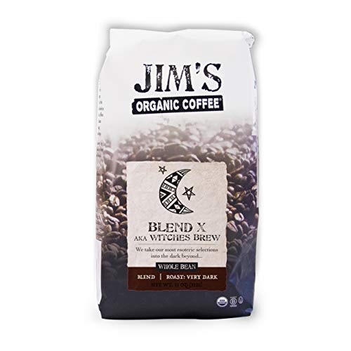 Jim’s Organic Coffee – Blend X Aka Witches Brew – Whole Bean, Very Dark Roast, Bold, 11 Oz Bag #TOP23