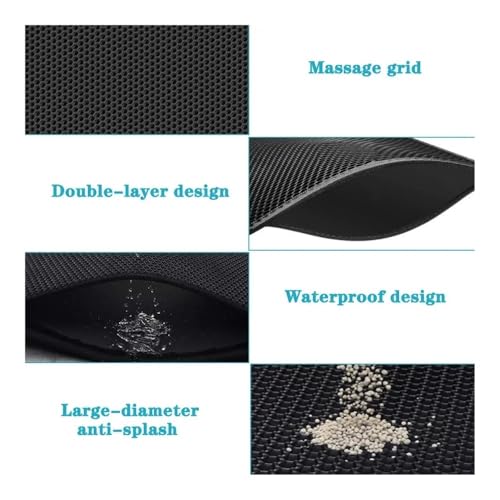 Tapis litière chat double couche pour stopper les grains sur le sol