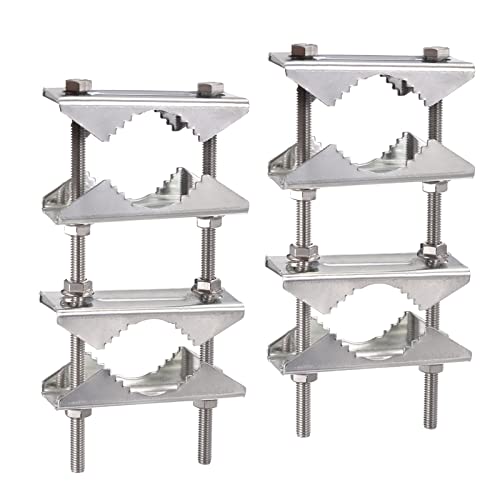 Soporte fijo de doble antena BINGFU con bloque en V antioxidante para mástil de TV y WiFi 4G