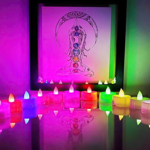 BEICHI-Color-Changing-LED-Tea-Lights-Bulk-24-Pcs-Flameless-Tealight-Candles-with-Colorful-Lights-Battery-Operated-Colored-Fake-Candles-No-Flickering-Light-White-Base