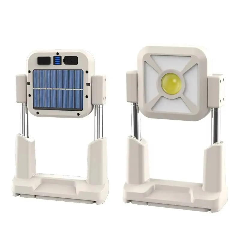 KEYOZA Solar Work Light Outdoor Tent Light Portable Portable USB Rechargeable Floodlight Camping Light Height Adjustable Multiple Lighting Modes (Bright Light/Low Light/Warm Light/Red Light Burst)-image-0