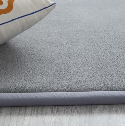 Tapis rond lavable pour chien dans le salon | Panier beignet café 150cm - 8