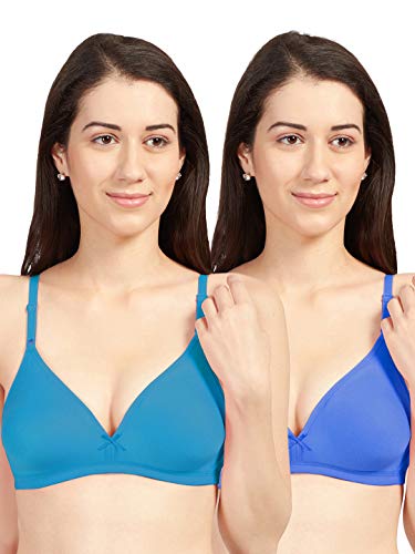 Image of SONARI Omania Womens Non-Padded Cotton Polyester Bras - Solid, Non-Wired, Medium Coverage, Hand Washable (Pack of 2)