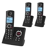 Alcatel F530 Voice Trio Negro - Teléfono trío inalámbrico con Bloqueo de Llamada avanzado, contestador Integrado, Manos Libres, Pantalla Retro iluminada, Tonos VIP, 10 melodías de Llamada