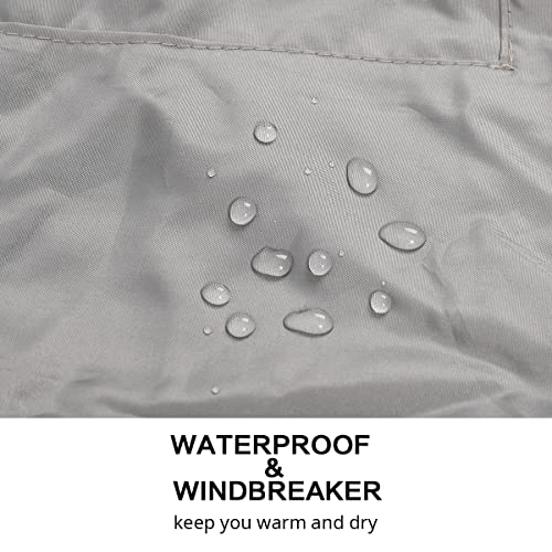 Image of Lansbojun Mens Windbreaker Waterproof Packable Rain Jacket with Hood Wind Breaker Dark Gray L