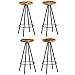 vidaXL 4X Taburetes Bar 30x30x76 cm Madera Mango Asiento Silla Banco Mueble