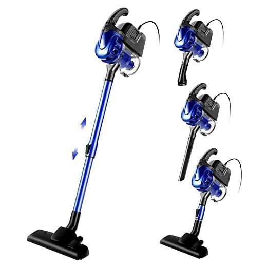 EFUSVAC Corded Vacuum Cleaner, 17KPa Powerful Suction with 600W Motor, 4 in 1 Lightweight Handheld Stick Vacuum for Pet Hair Hard Floor and Carpet