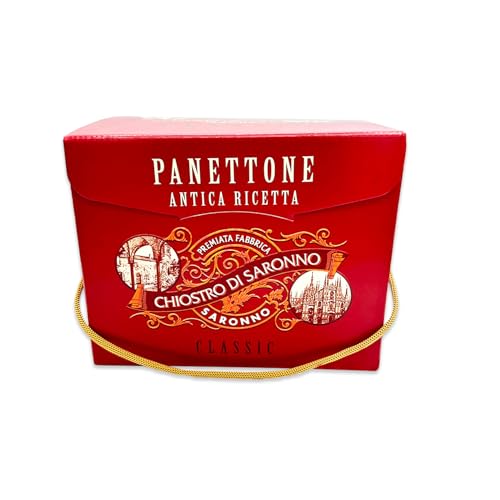 Chiostro di Saronno Handwerklicher Klassischer Panettone 750 g, Langsam fermentierter Panettone mit kandierten Früchten und Sultaninen, Traditioneller Panettone mit Orangenschalen und Zitronat
