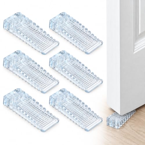 Topes para Puertas Suelo, Cuñas para puertas PVC, 6 Unidades transparente