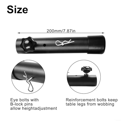 Extensores de patas de mesa plegable y elevadores ajustables de altura 7